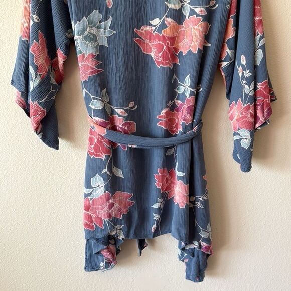 Rip Curl Moon Bay Curl Floral Front Tie Mid Length Kimono - Picture 7 of 9